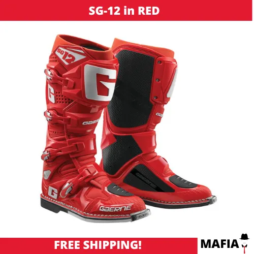 Gaerne SG-12 Motocross ATV Boot- RED ALL SIZES