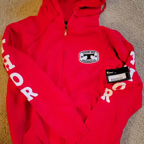 Thor Red Zippered Hoodie New - Size M