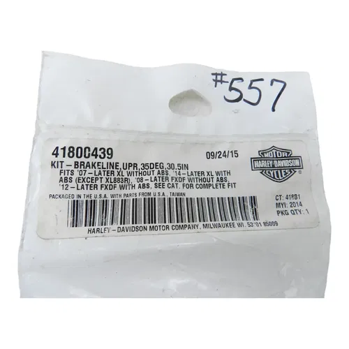 NEW OEM HARLEY-DAVIDSON XL UPPER BRAKE LINE KIT 35 DEG 30.5IN D-BLK 41800439