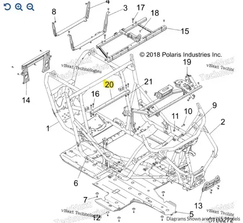 2019 POLARIS RZR XP 1000 REAR FRAME SUPPORT 5260539-329