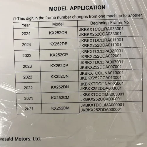 Kawasaki OEM Genuine Service Manual For KX250 KX250X 2021-2024 99830-0039-09
