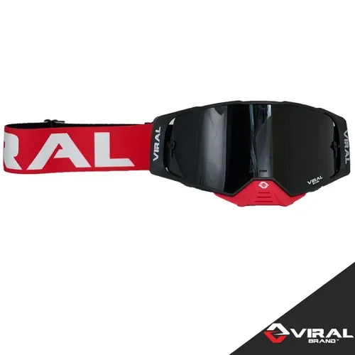 Viral Brand - Goggles, F2 Series, Smoke Lens, Red