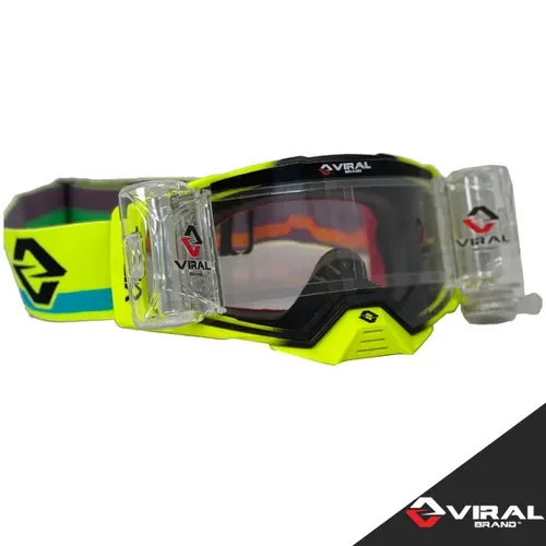 Viral Brand - Goggles, Works Series, Frame: Neon/Black, Lens: Clear Roll-Off