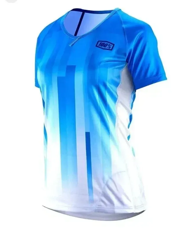 100% WOMENS AIRMATIC JERSEY MEDIUM BLUE MOUNTAIN BIKE DOWNHILL RIDING, SLF