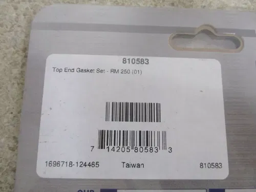 2001 SUZUKI RM250 VERTEX TOP END GASKET KIT SET, 810583, M127