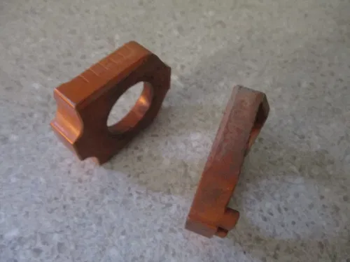 2016 KTM 250 SXF FACTORY EDITION ORANGE BILLET REAR AXLE BLOCKS ADJUSTERS, M228