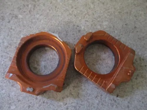2016 KTM 250 SXF FACTORY EDITION ORANGE BILLET REAR AXLE BLOCKS ADJUSTERS, M228