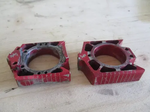 2013 Honda CRF450 Hammerhead Red Rear Axle Blocks, Chain Blocks, 13 CRF 450 MX11