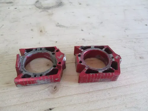 2013 Honda CRF450 Hammerhead Red Rear Axle Blocks, Chain Blocks, 13 CRF 450 MX11