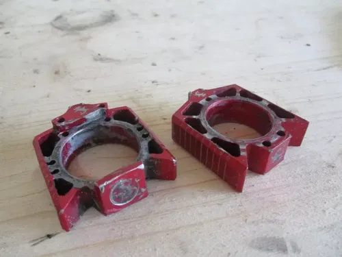 2013 Honda CRF450 Hammerhead Red Rear Axle Blocks, Chain Blocks, 13 CRF 450 MX11