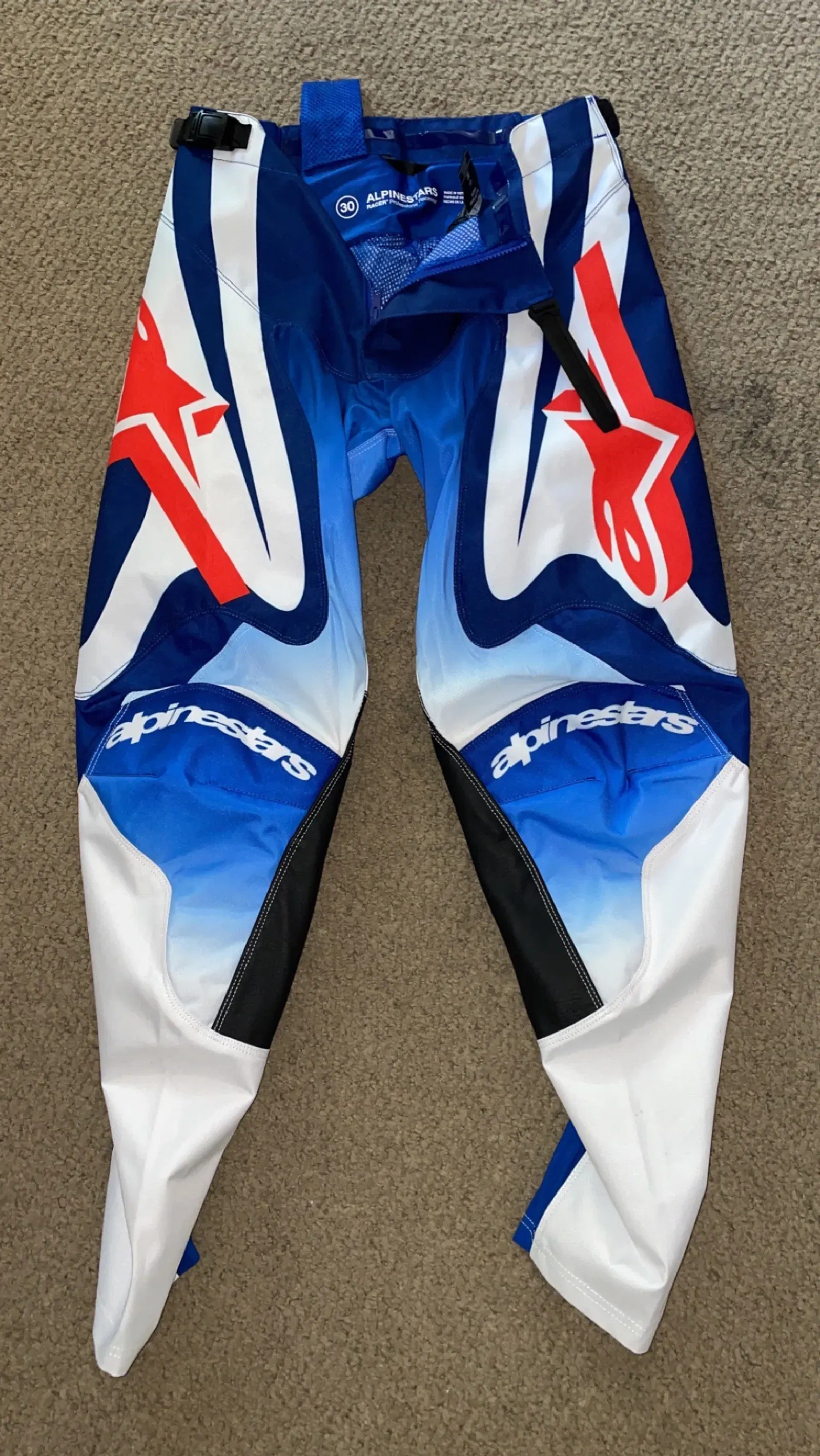 Alpinestars 2023 Racer Combo - Semi - Blue/ Hot orange + red gloves