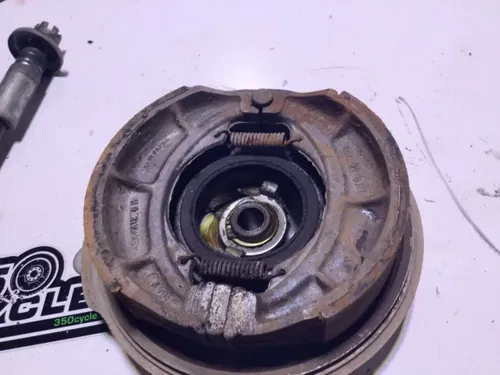 1974 Suzuki TS185 Enduro front brake plate hub drum