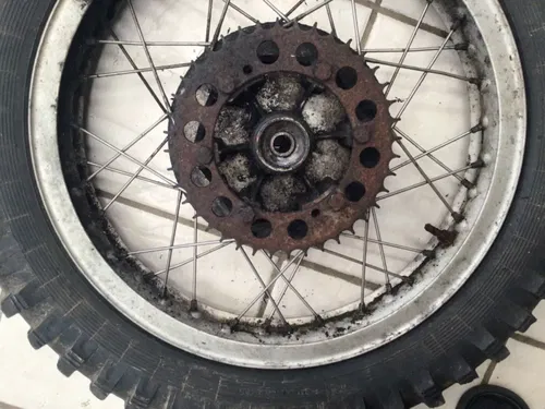 1971 OSSA PIONEER 250 Rear Wheel Hub Rim Assembly  18in