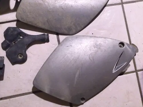 2001 KTM 250 EXC SX Side Number Plate Plastics Silver fork guards frame guard
