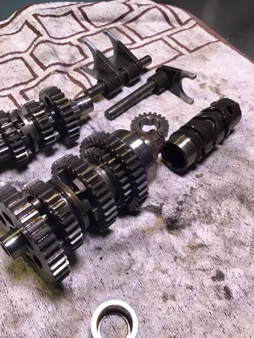 1978 Honda Hawk CB400T tranny transmission shift forks gears shift cam
