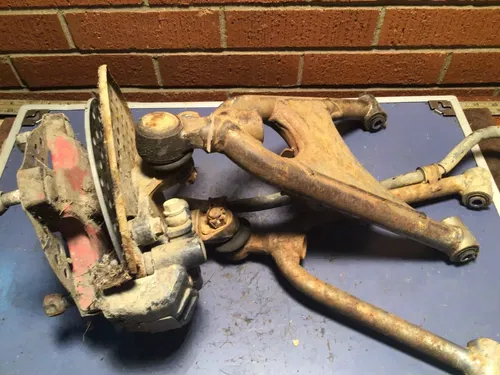 1991 HONDA TRX250X FRONT LEFT LOWER UPPER CONTROL A ARMS KNUCKLE HUB Caliper