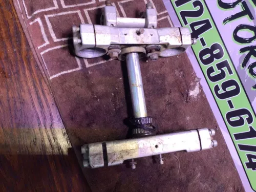 1991 KTM MX250  triple tree top steering stem complete fork clamps