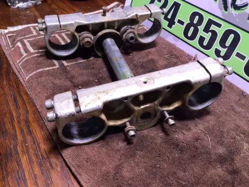 1991 KTM MX250  triple tree top steering stem complete fork clamps