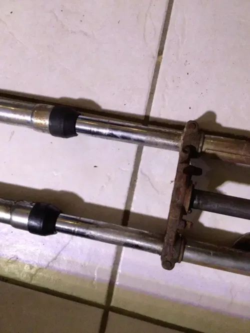 1972 Suzuki TS90 Enduro 90cc Front Suspension Forks  For Parts triple tree head