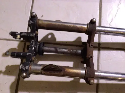 1972 Suzuki TS90 Enduro 90cc Front Suspension Forks  For Parts triple tree head