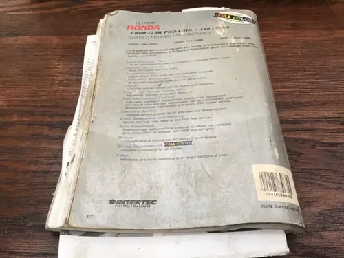 1981-1988 Clymer Honda Motorcycle Repair Service Manual CR60-125R Pro Link