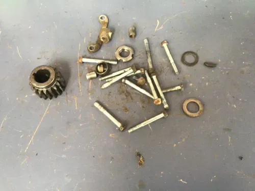 2004 HONDA CRF150F OEM misc engine hardware primary gear clutch stay