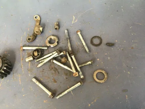 2004 HONDA CRF150F OEM misc engine hardware primary gear clutch stay