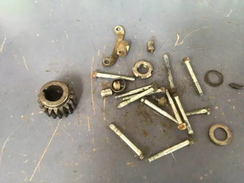 2004 HONDA CRF150F OEM misc engine hardware primary gear clutch stay