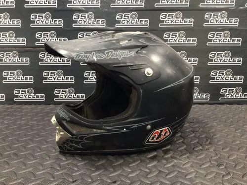 USED Troy Lee Designs Adult  Dirtbike dirt Motorcycle Helmet Black - L Large