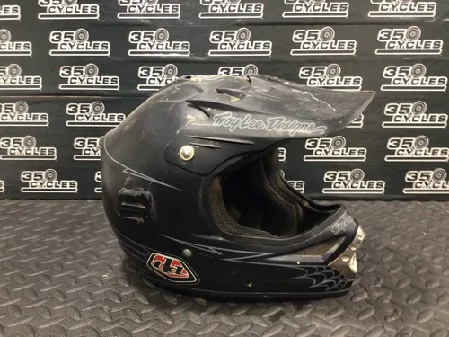 USED Troy Lee Designs Adult  Dirtbike dirt Motorcycle Helmet Black - L Large