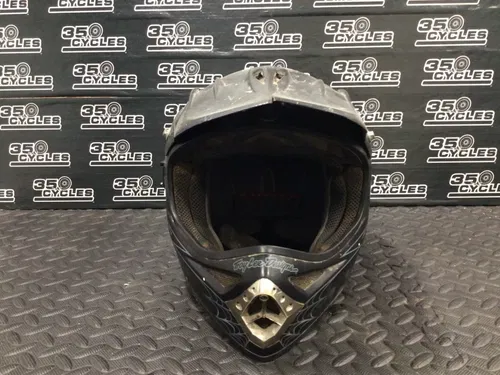 USED Troy Lee Designs Adult  Dirtbike dirt Motorcycle Helmet Black - L Large