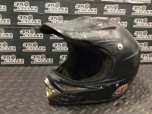 USED Troy Lee Designs Adult  Dirtbike dirt Motorcycle Helmet Black - L Large