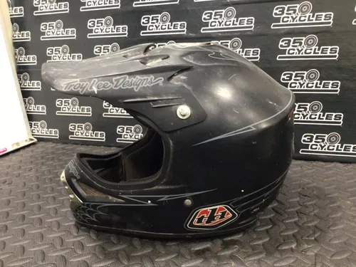 USED Troy Lee Designs Adult  Dirtbike dirt Motorcycle Helmet Black - L Large
