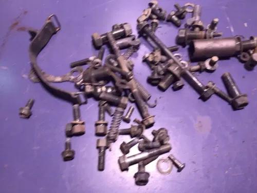 02-08 03 YAMAHA RAPTOR 80 misc engine chassis hardware bolts tank strap