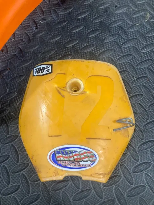 1997 KTM 50 SXR PRO JUNIOR  ADVENTURE front fender front number plate