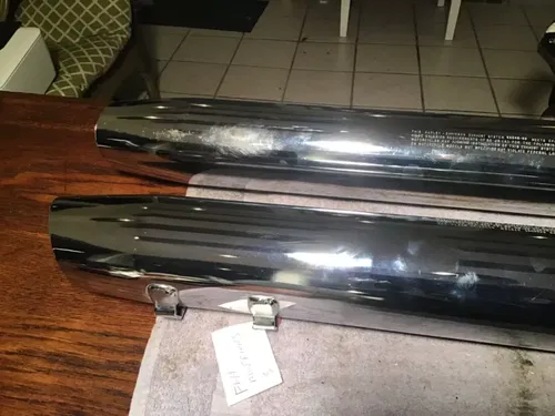 stock oem slip on mufflers harley touring exhaust roadglide flh electraglide 95+