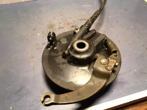 1984 Honda XL250R Front Brake Plate Panel Arm Cam Shoes Speedometer Drive Gear