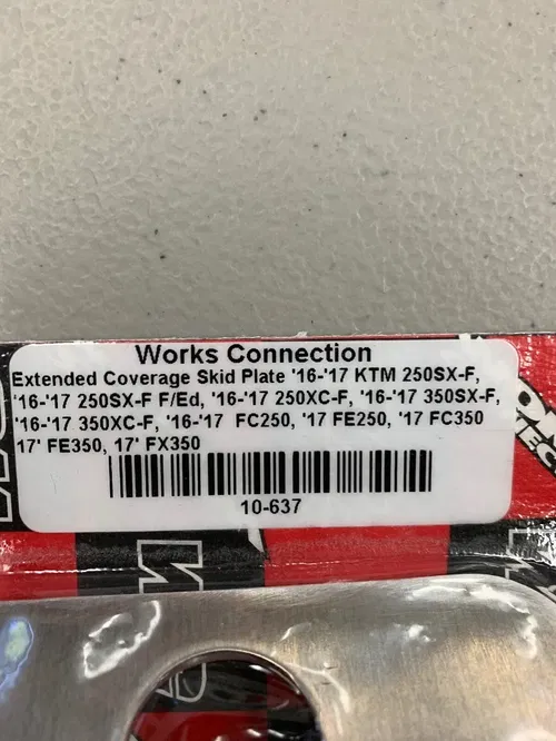 Works Connection KTM 250sxf  16-17 Skid Plate 10-637