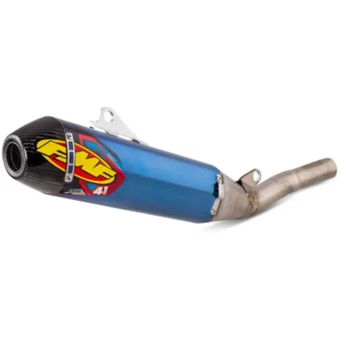 FMF Factory 4.1 RCT Slip-On Exhaust Blue  Titanium With Titanium Mid Pipe