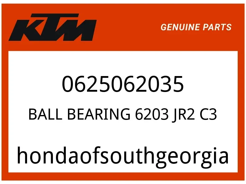 KTM OEM Part 0625062035 BALL BEARING 6203 JR2 C3