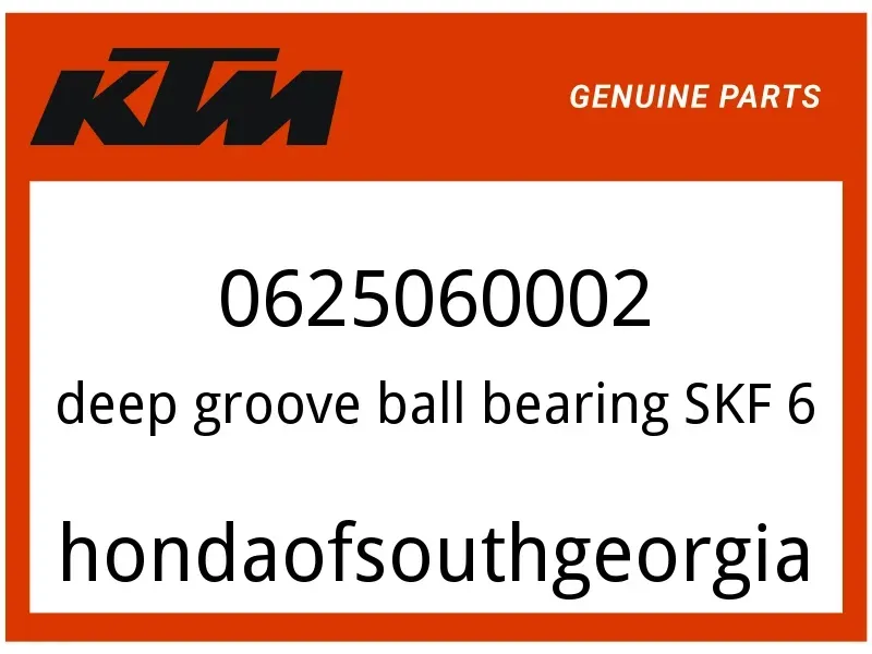 KTM OEM Part 0625060002 deep groove ball bearing SKF 6000-2RS1