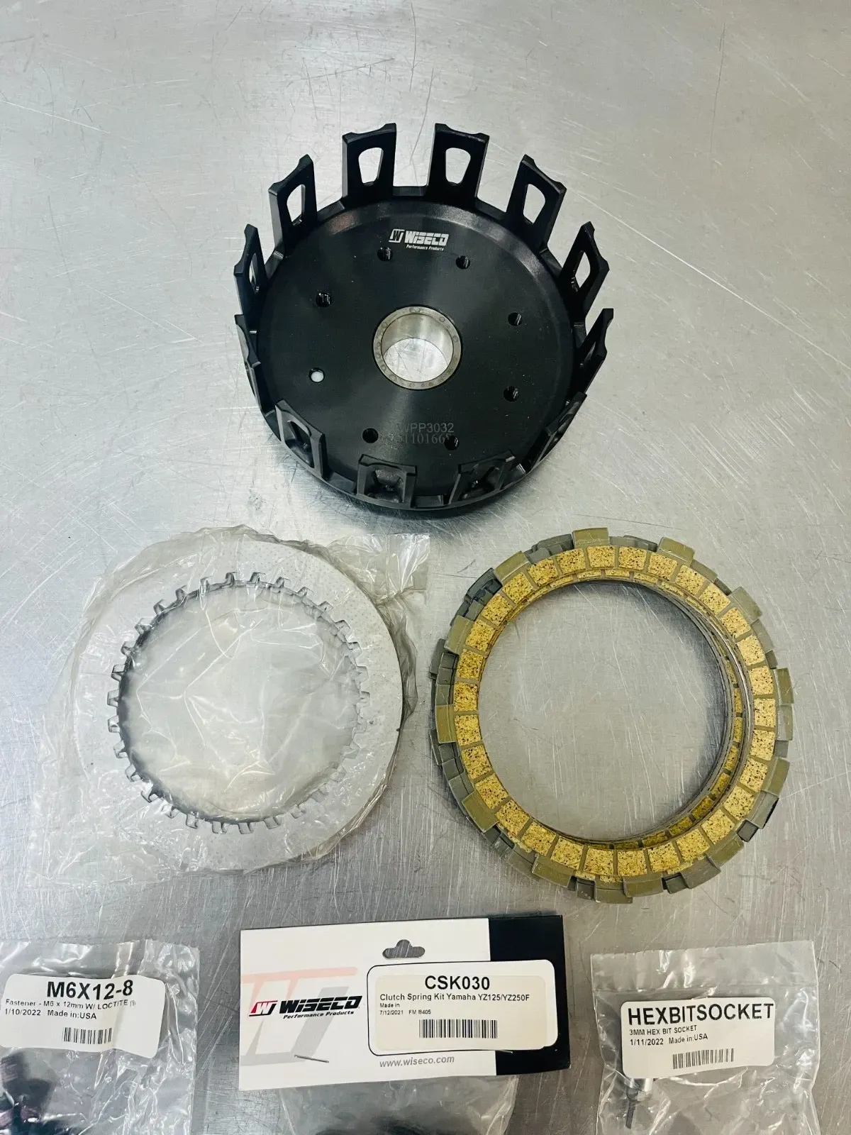 2005–2025 Yamaha YZ125 YZ250F Wiseco Forged Clutch Basket & Plates Kit CSK030