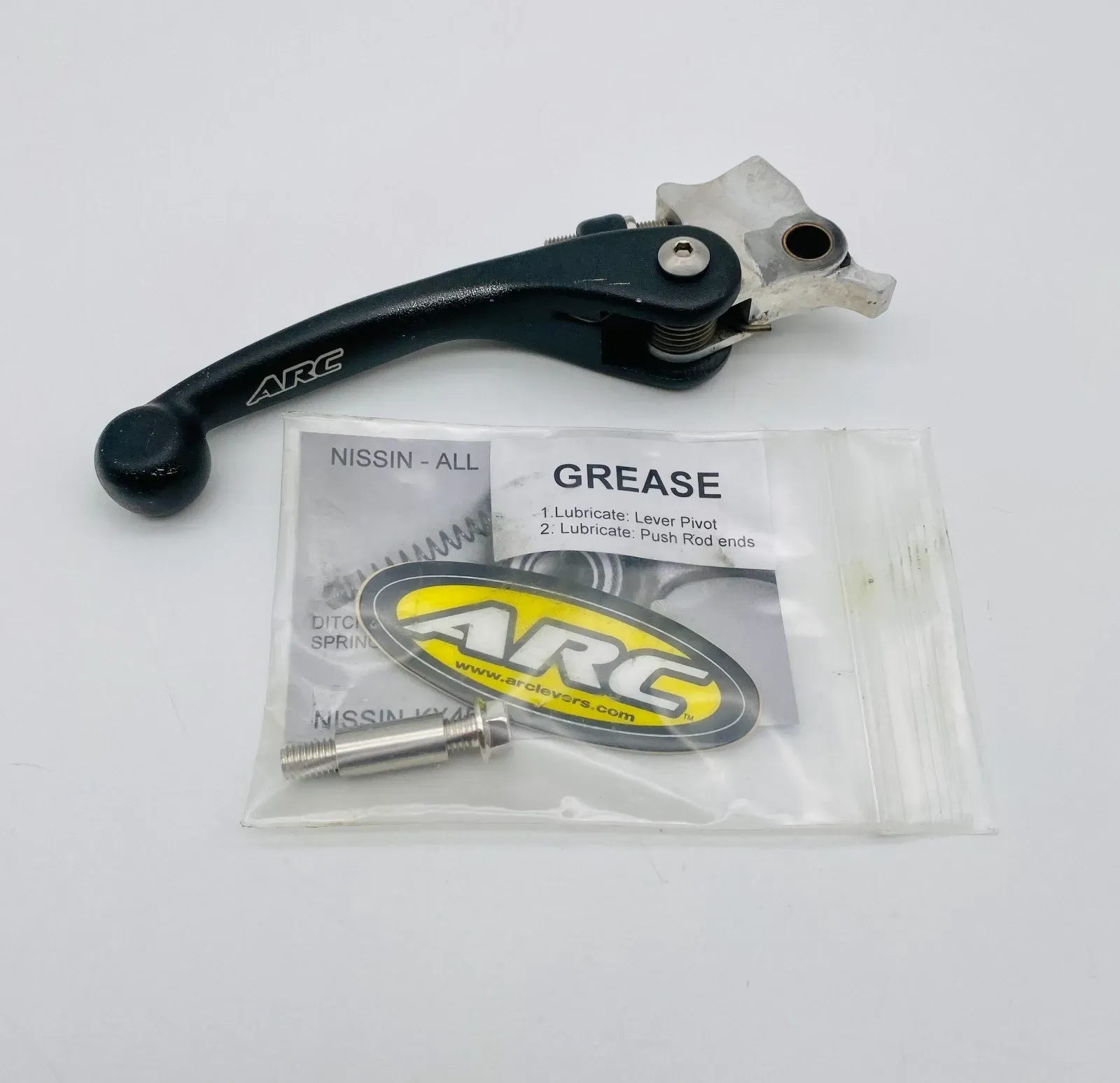 ARC Folding Front Brake Lever Bolt Assembly Black Dirt Bike  19-25 KX 250 /450