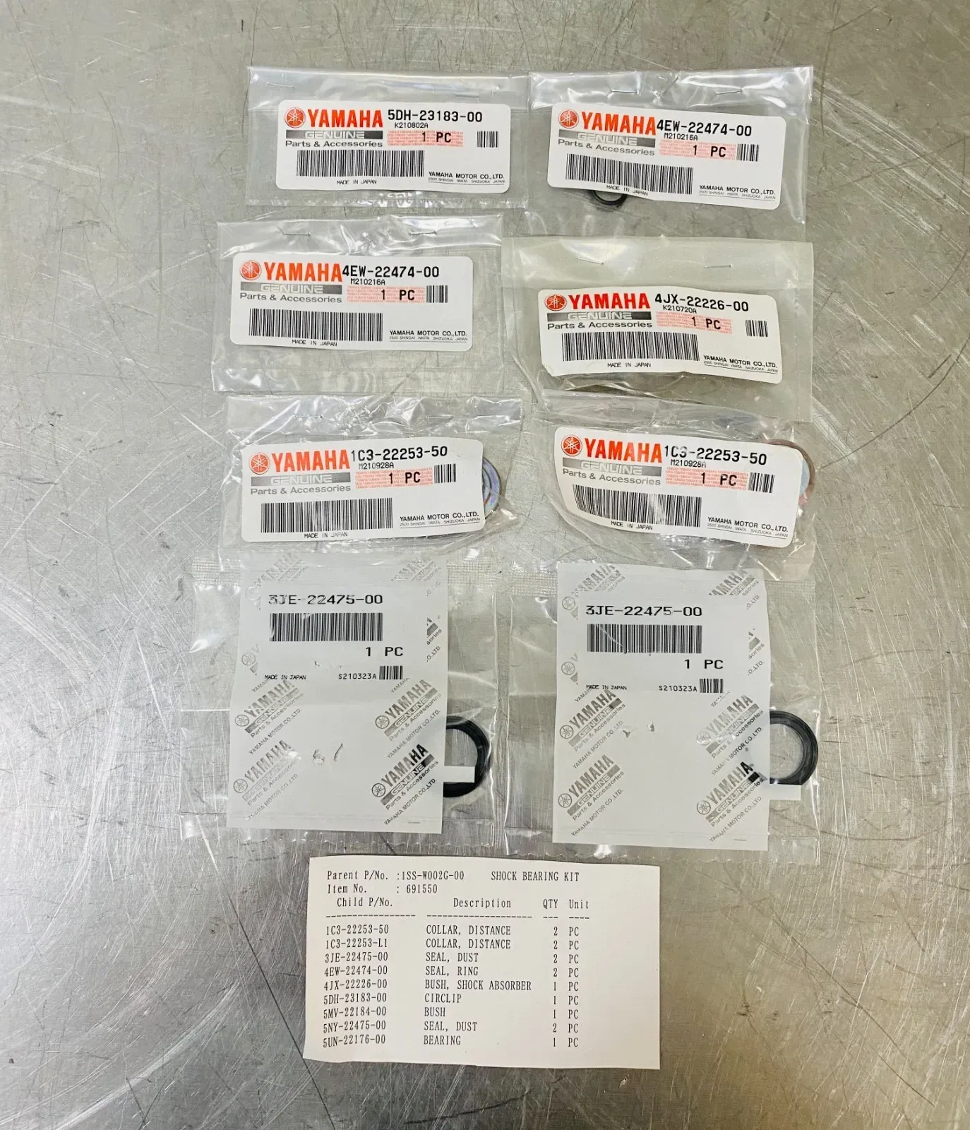 2007+ Yamaha YZ125 / YZ250 Shock Bearing Kit – Complete Suspension Dirt Bike