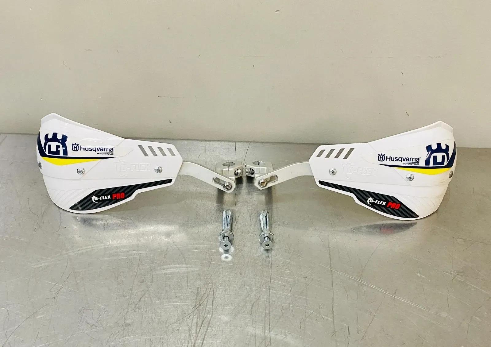 2020 Husqvarna TC125 Tusk Wrap Around Handguards Mud Flaps White Bolts Assembly