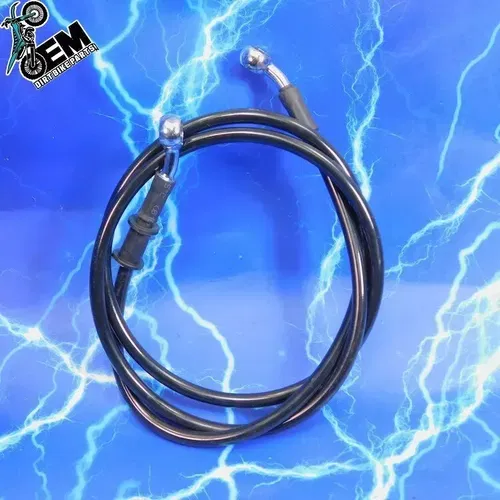 Front Brake Upgrade Line Hose Black Steel Braided Kit- Stiffer brake lever feel