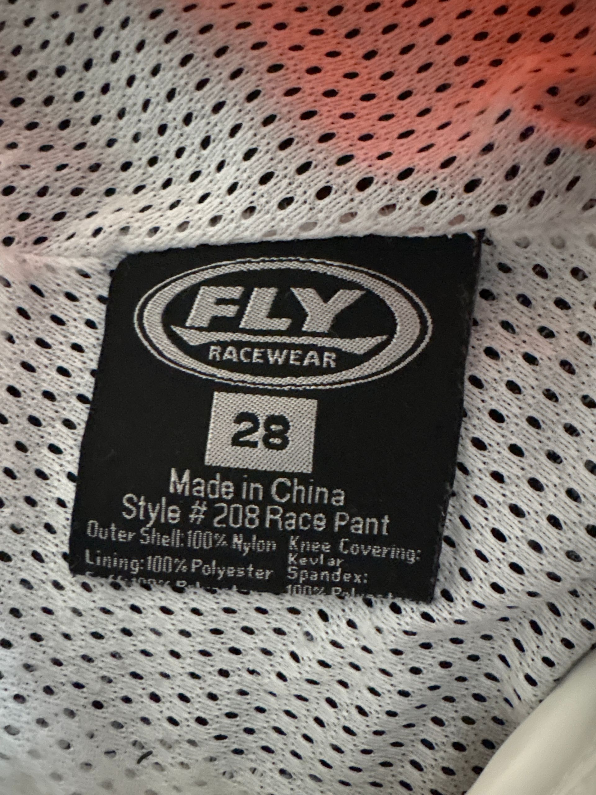 Fly Racing 208 Race Pants Size 28 Used Excellent Condition