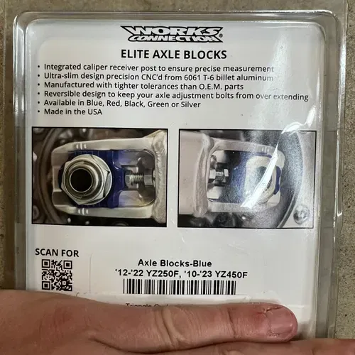 12-24 Yz250F 10-24 450F Blue works Connection Axle Blocks