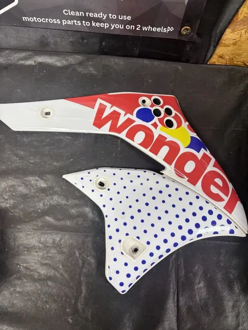 2006-2008KX250F Plastics Kit w/ Wonder Bread Graphics & Seat – Talladega Nights