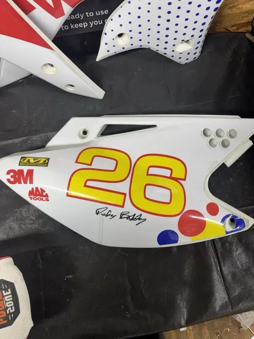 2006-2008KX250F Plastics Kit w/ Wonder Bread Graphics & Seat – Talladega Nights